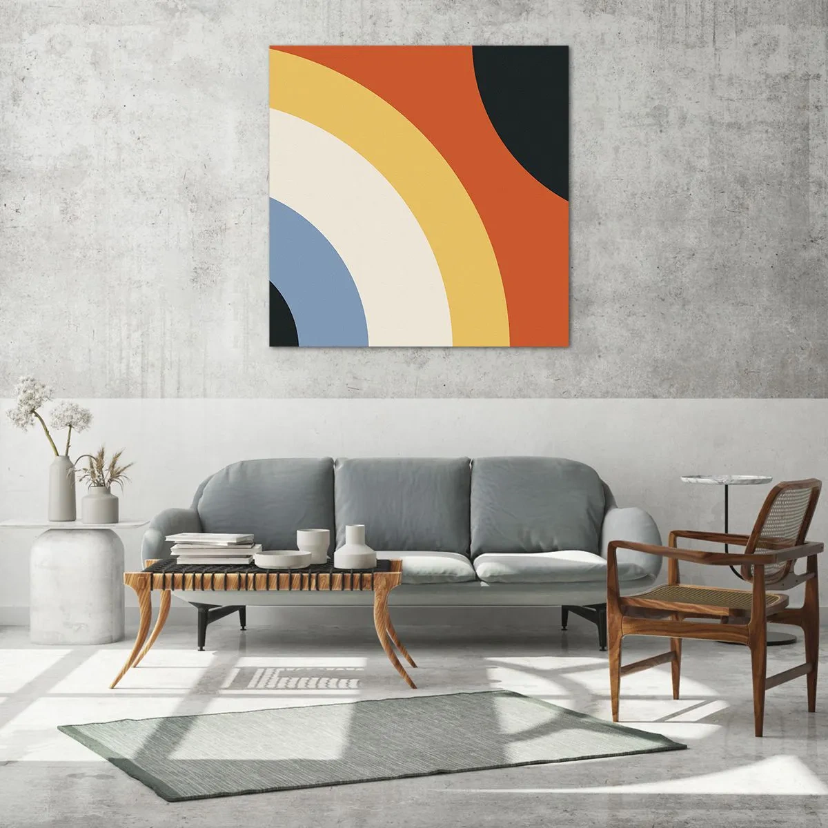 Glastavla - Bild på glas - Mot varandra - 60x60 cm