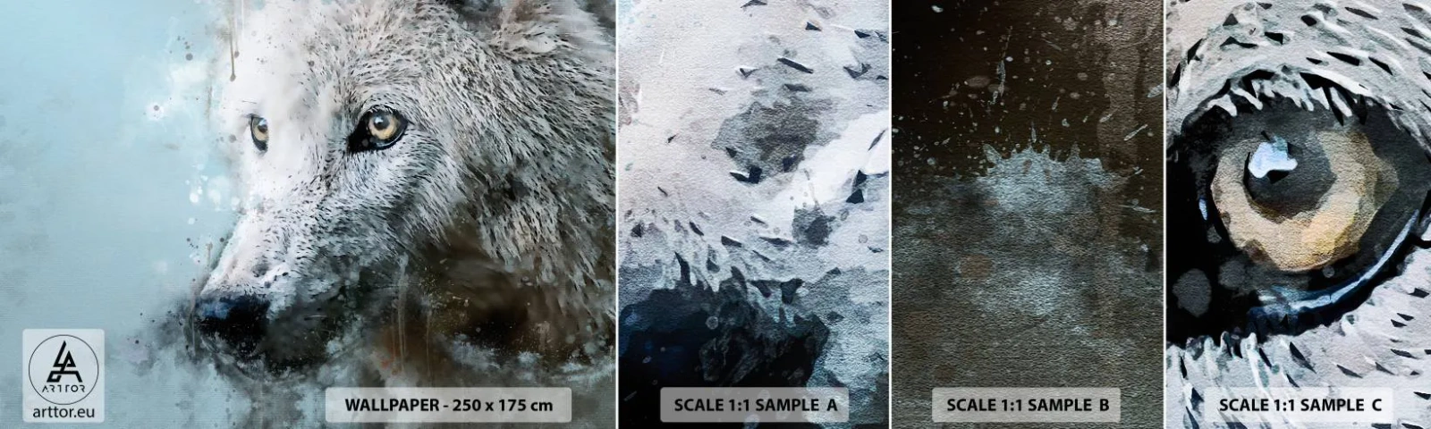 Fototapet Prov Standard Eco - Lär känna vargsjälen - Djur, Varg, Rovdjur - 100x30 cm