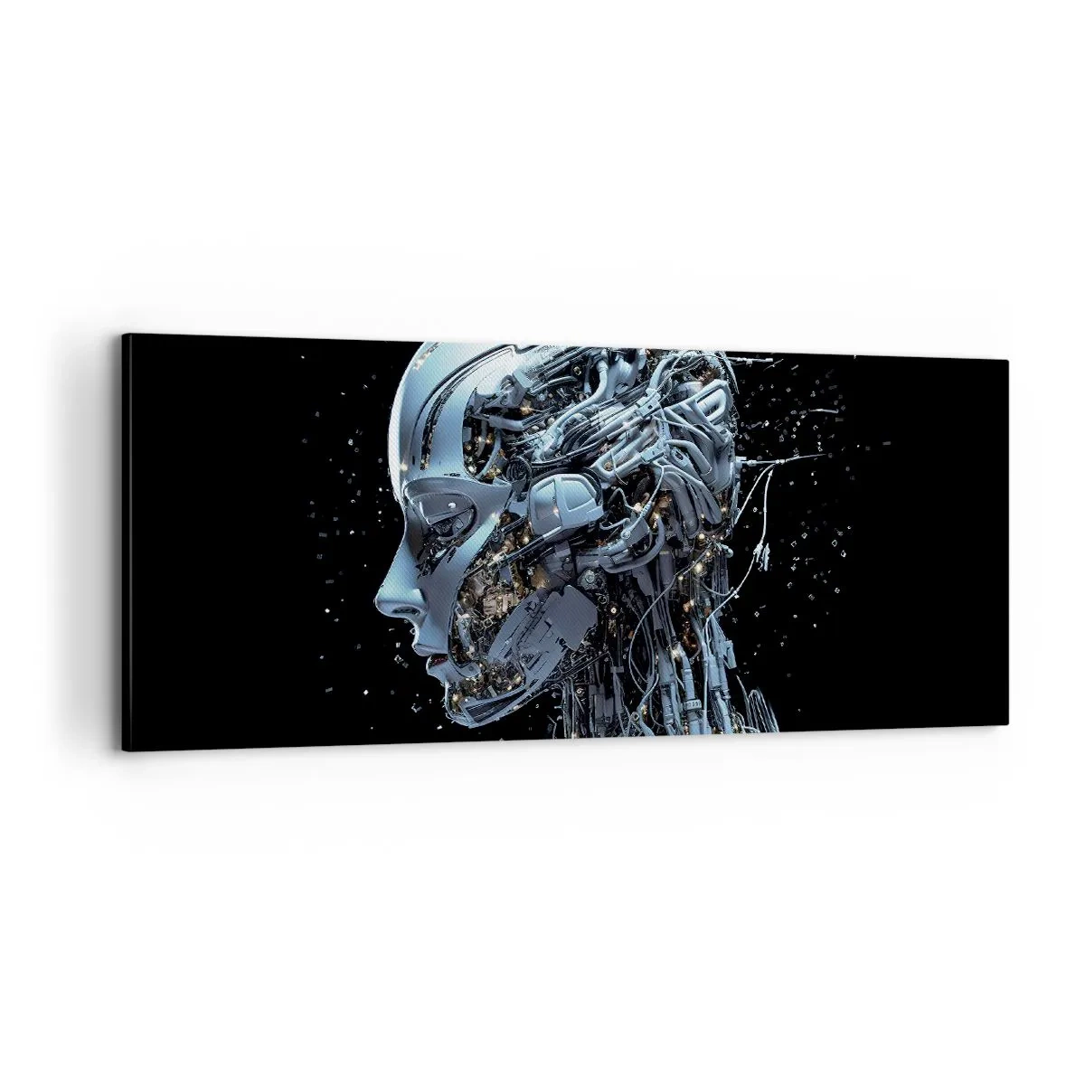 Canvastavla - Bild på duk - Teknik är en kvinna - 100x40 cm