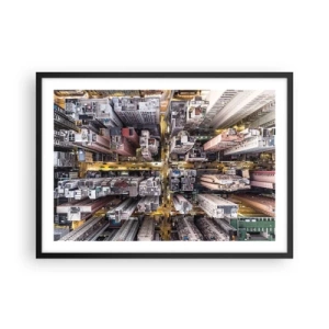 Affisch i svart ram - Hälsningar från Hongkong - 70x50 cm