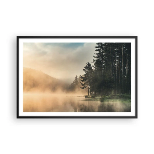 Affisch i svart ram - Dagen föds - 91x61 cm