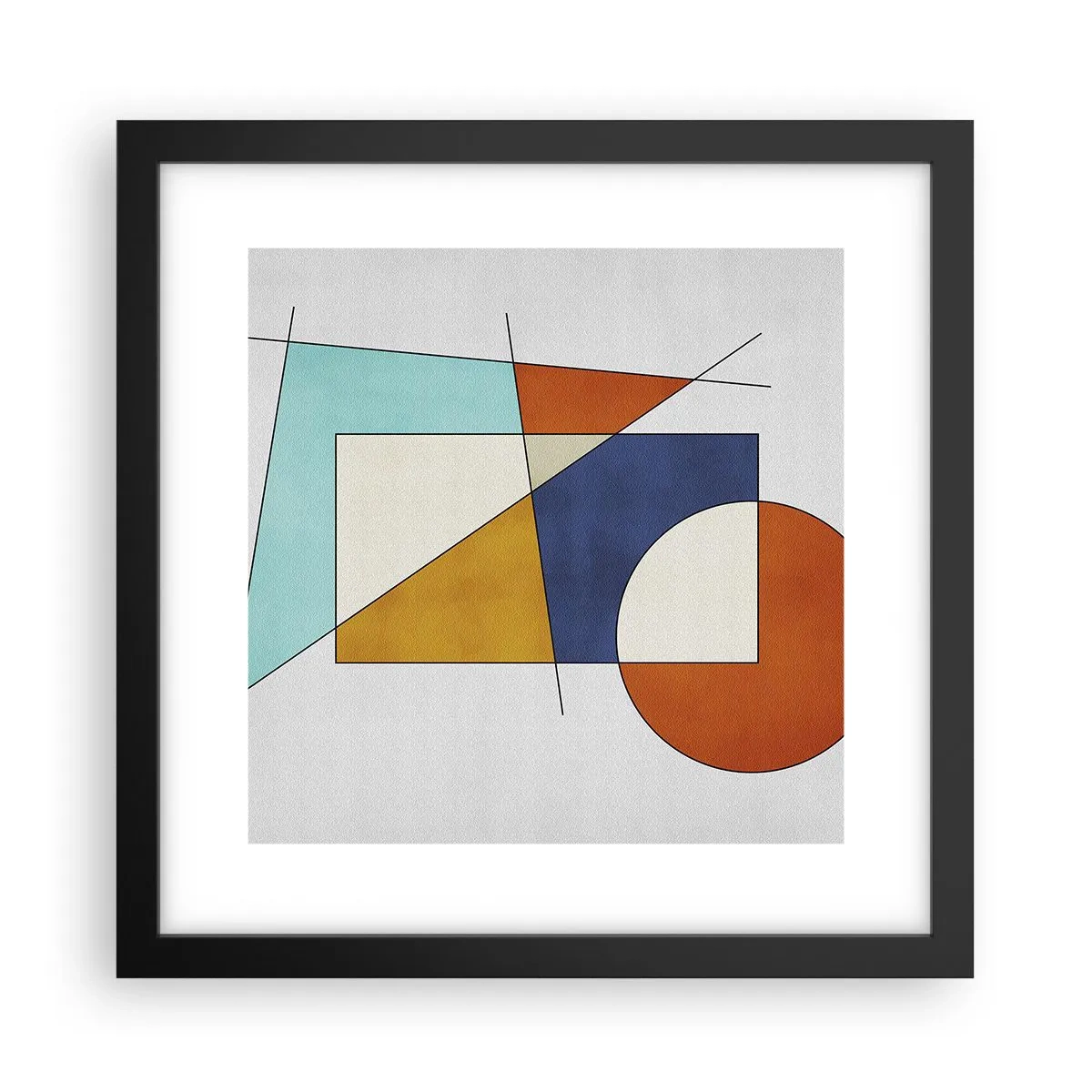 Affisch i svart ram - Abstraktion: modernistiskt nöje - 30x30 cm