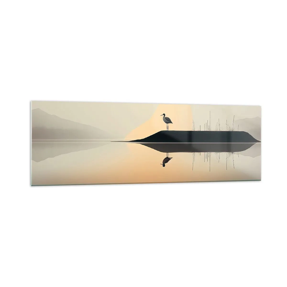 Glastavla - Bild på glas - Herre på sjön - 160x50 cm