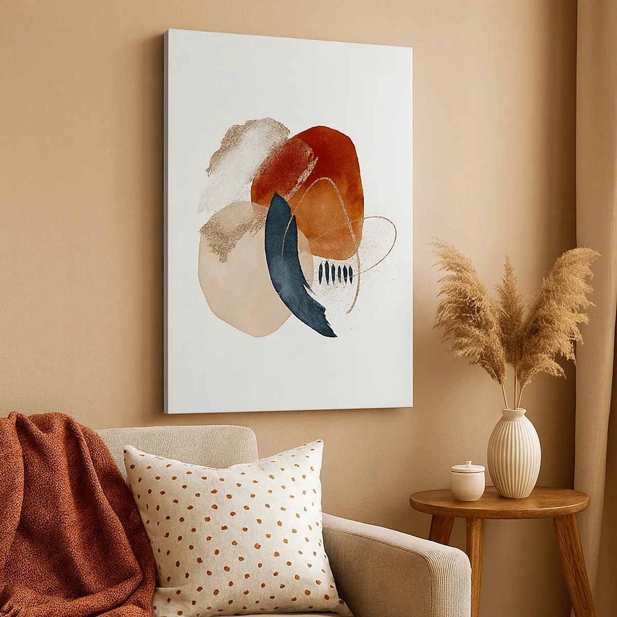 Canvastavla - Bild på duk - Oval komposition - 50x70 cm