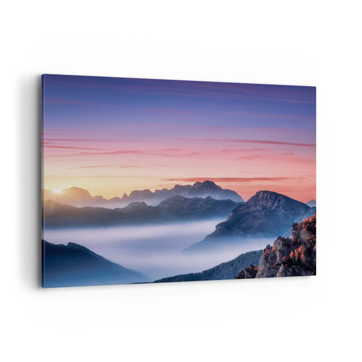 Canvastavla - Bild på duk - Över dalarna - 100x70 cm