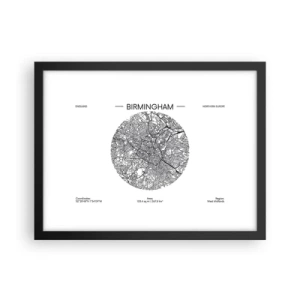 Affisch i svart ram - Birminghams anatomi - 40x30 cm