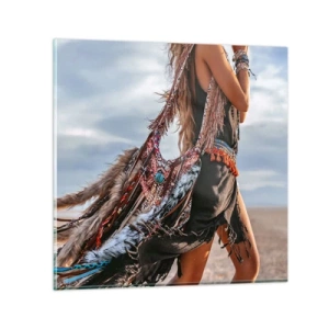 Glastavla - Bild på glas - Shamanens flicka - 30x30 cm