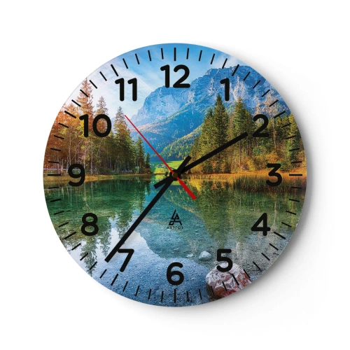 Väggklocka - Klocka på glas - Höstens mildhet - 40x40 cm