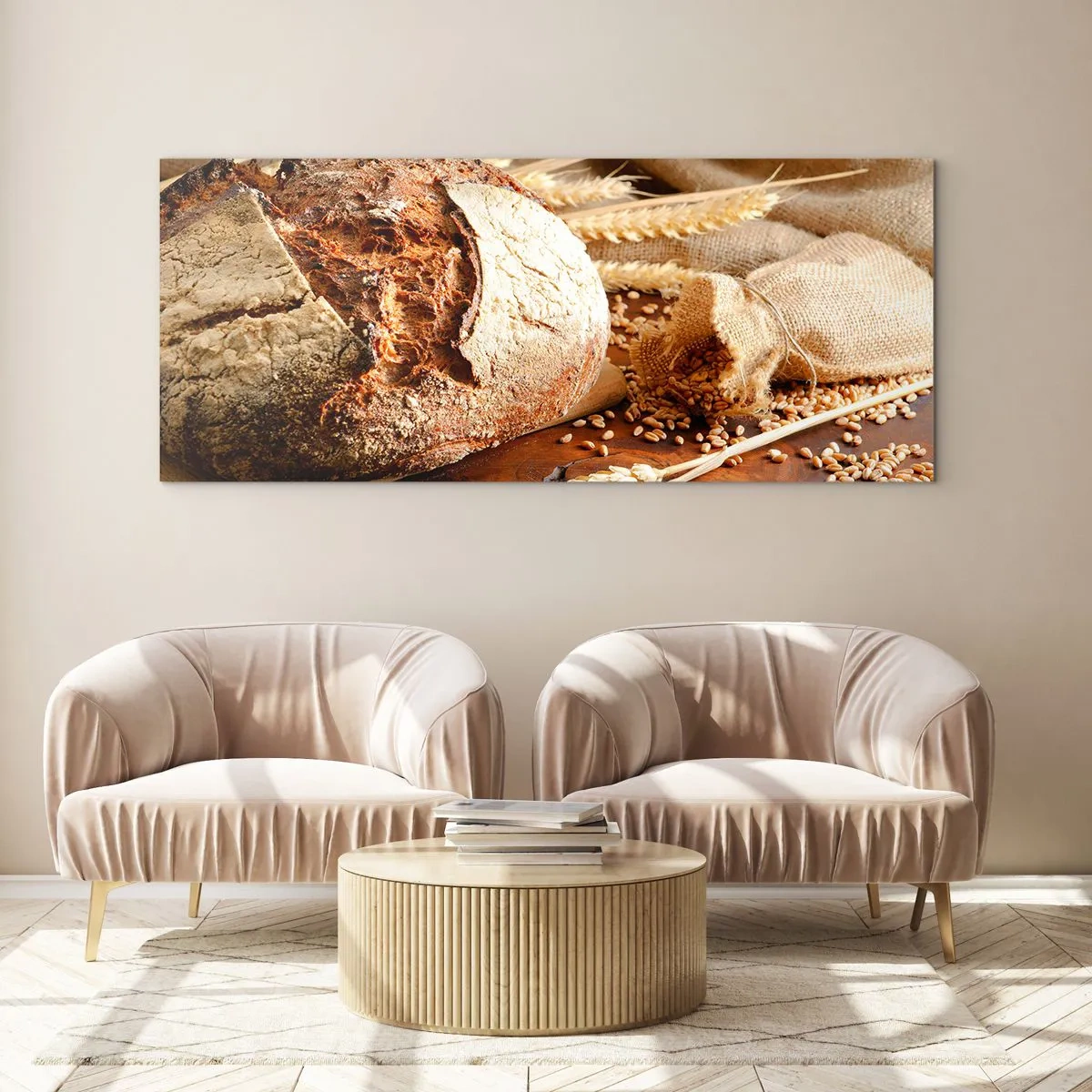 Glastavla - Bild på glas - Aptitlig, doftande, knaprig - 100x40 cm