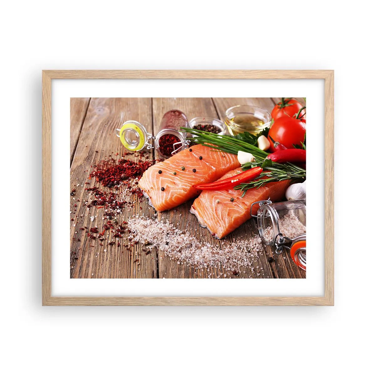 Affisch i ram av ljusek - Norskt äventyr i köket - 50x40 cm