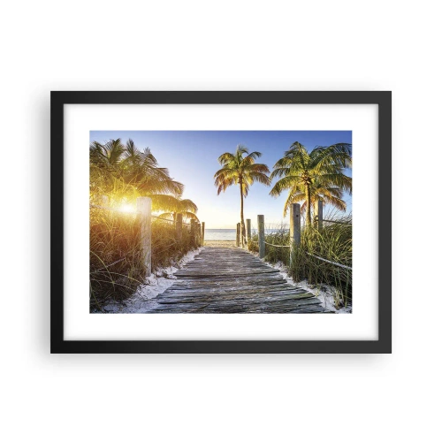 Affisch i svart ram - Raka vägen till paradiset - 40x30 cm