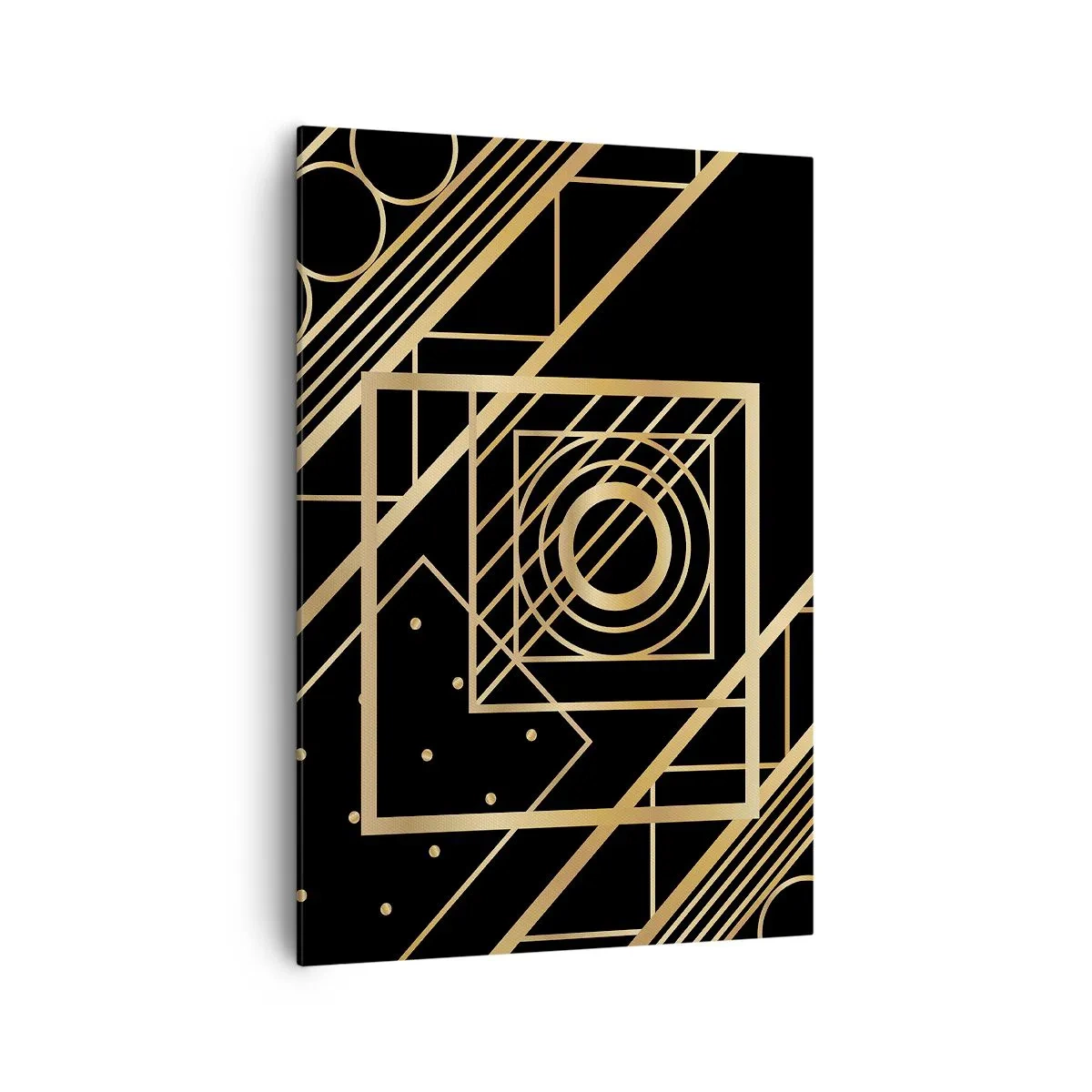 Canvastavla - Bild på duk - Gyllene geometri - 70x100 cm