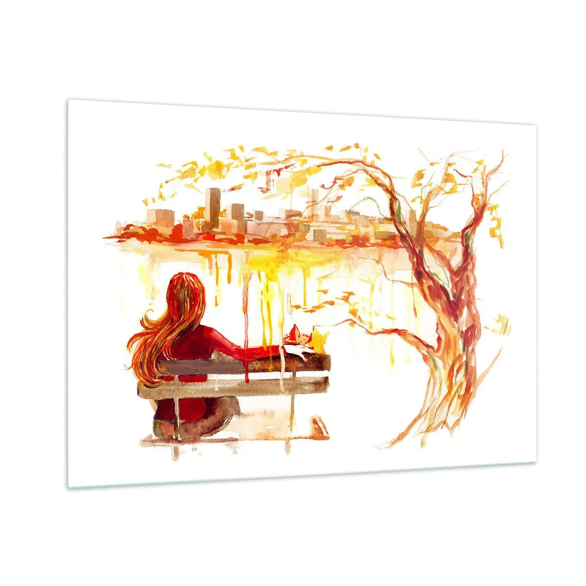 Glastavla - Bild på glas - En stund för eftertanke - 100x70 cm