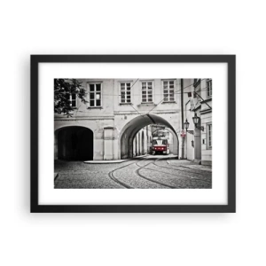 Affisch i svart ram - Genom stadens labyrint - 40x30 cm