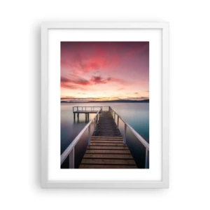 Affisch i vit ram - Kvällens milda låga - 30x40 cm