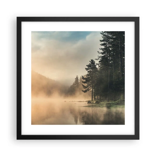 Affisch i svart ram - Dagen föds - 40x40 cm