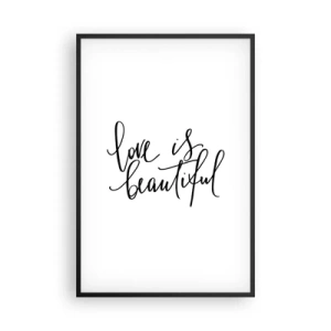 Affisch i svart ram - Läs och upprepa - 61x91 cm