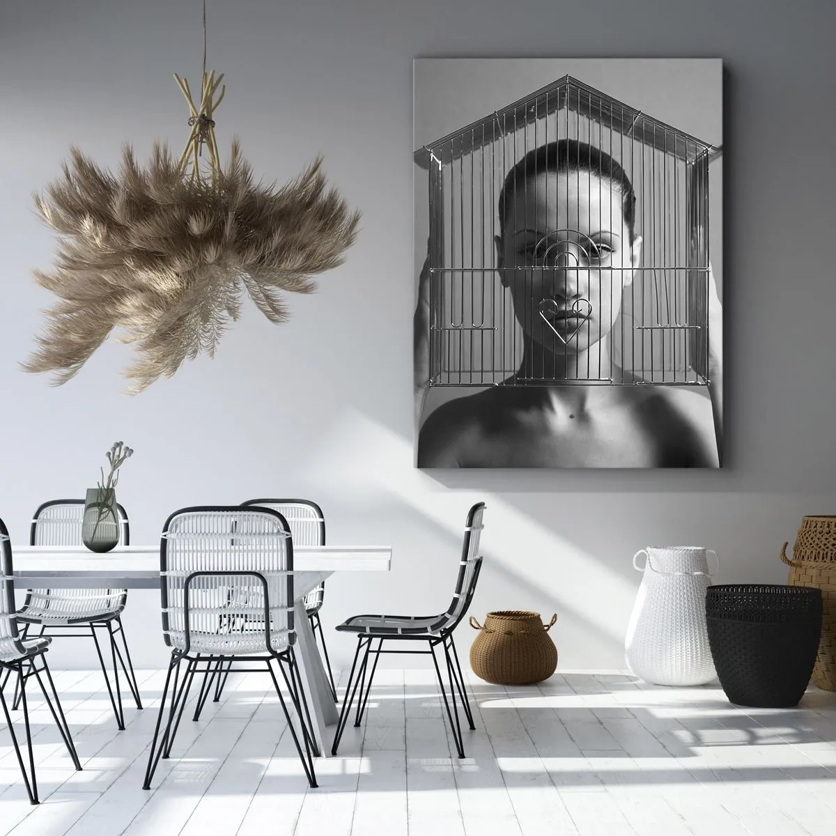 Canvastavla - Bild på duk - Något surrealistisk porträtt - 50x70 cm