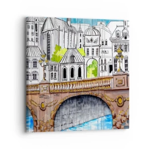 Canvastavla - Bild på duk - Stad som målad - 30x30 cm