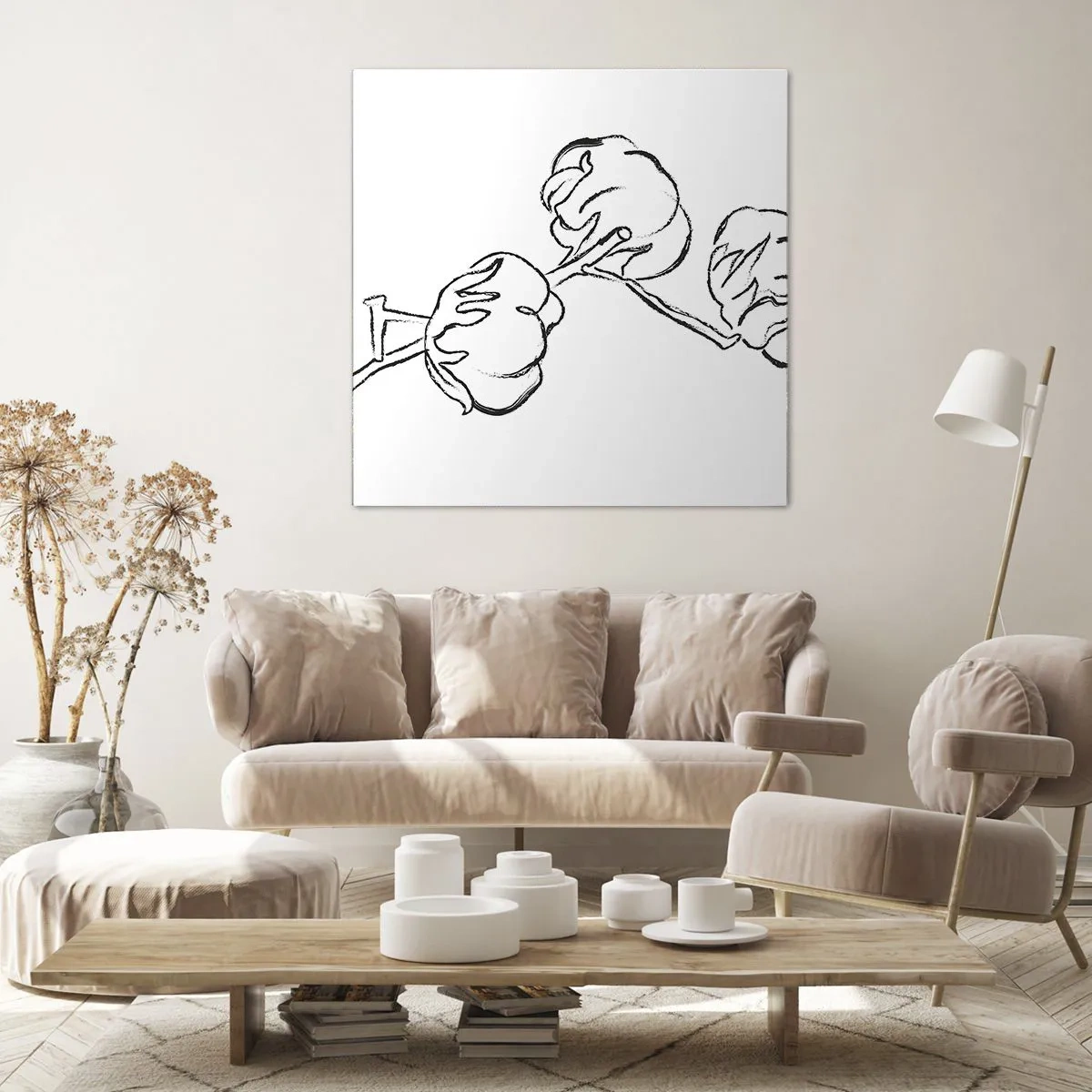 Canvastavla - Bild på duk - Bomullsdun - 60x60 cm