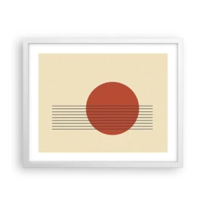 Affisch i vit ram - Cirkel och linjer - 50x40 cm