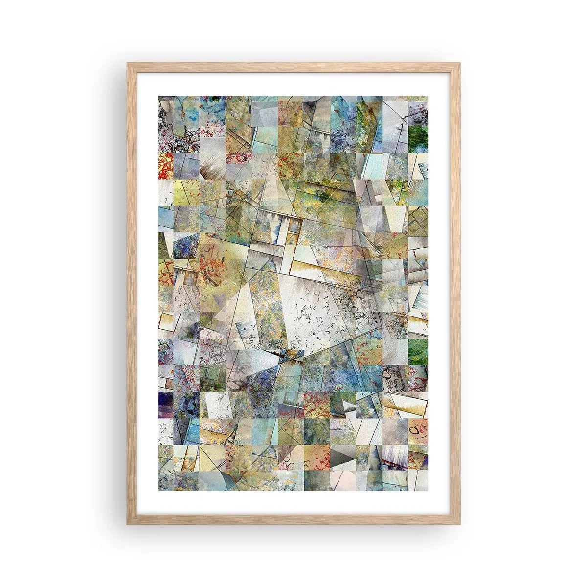 Affisch i ram av ljusek - Geometrisk omblandning - 50x70 cm