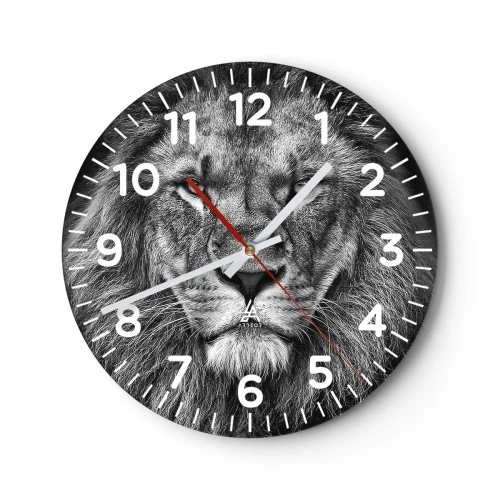 Väggklocka - Klocka på glas - I kröningskläder - 30x30 cm