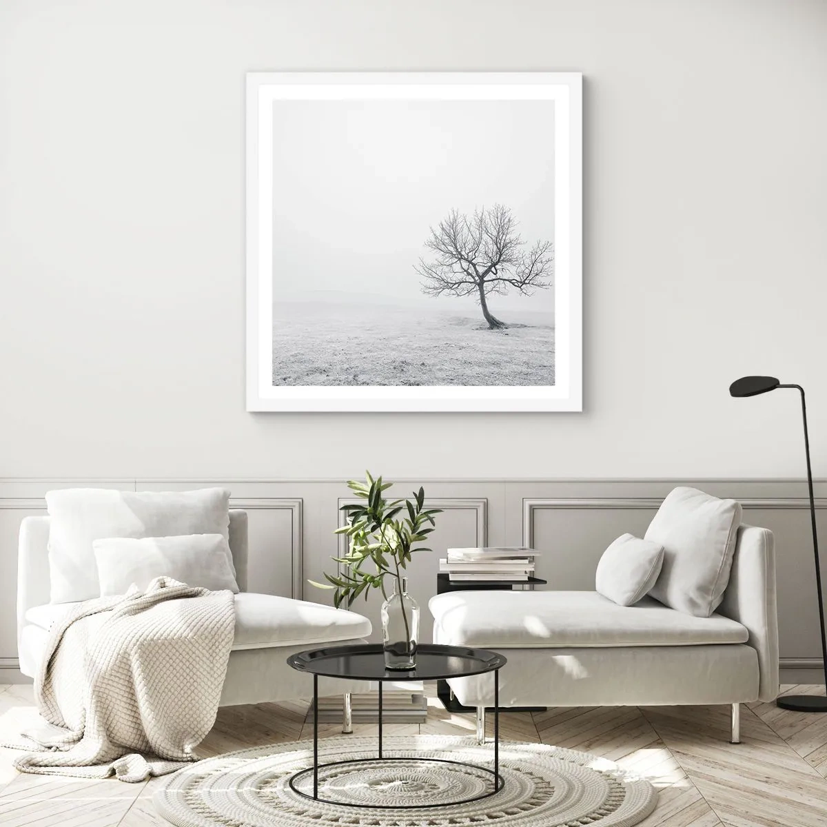 Affisch i vit ram - Mot intet - 60x60 cm