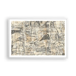 Affisch i vit ram - Väntar på avkodning - 91x61 cm