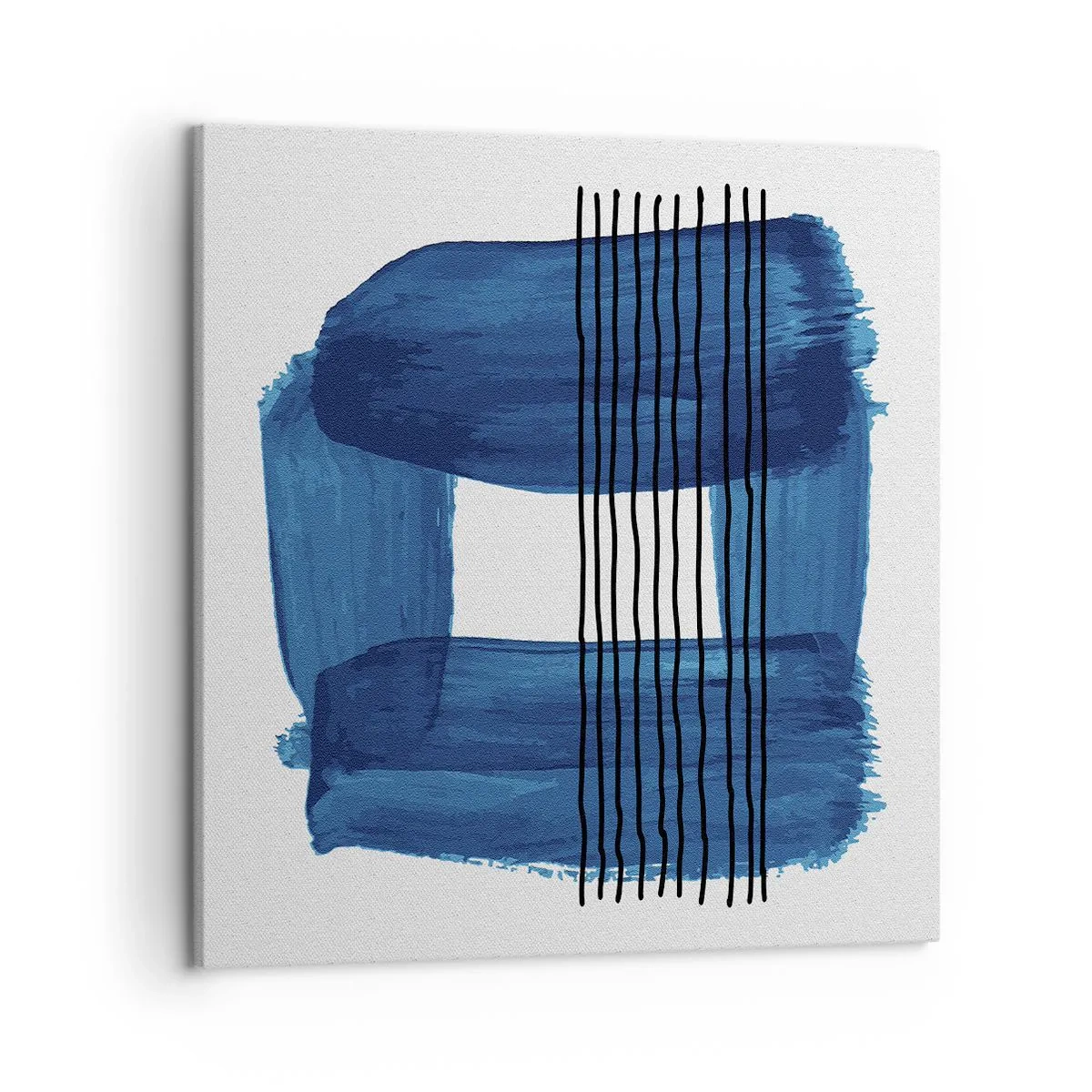 Canvastavla - Bild på duk - Svart-blå komposition - 50x50 cm