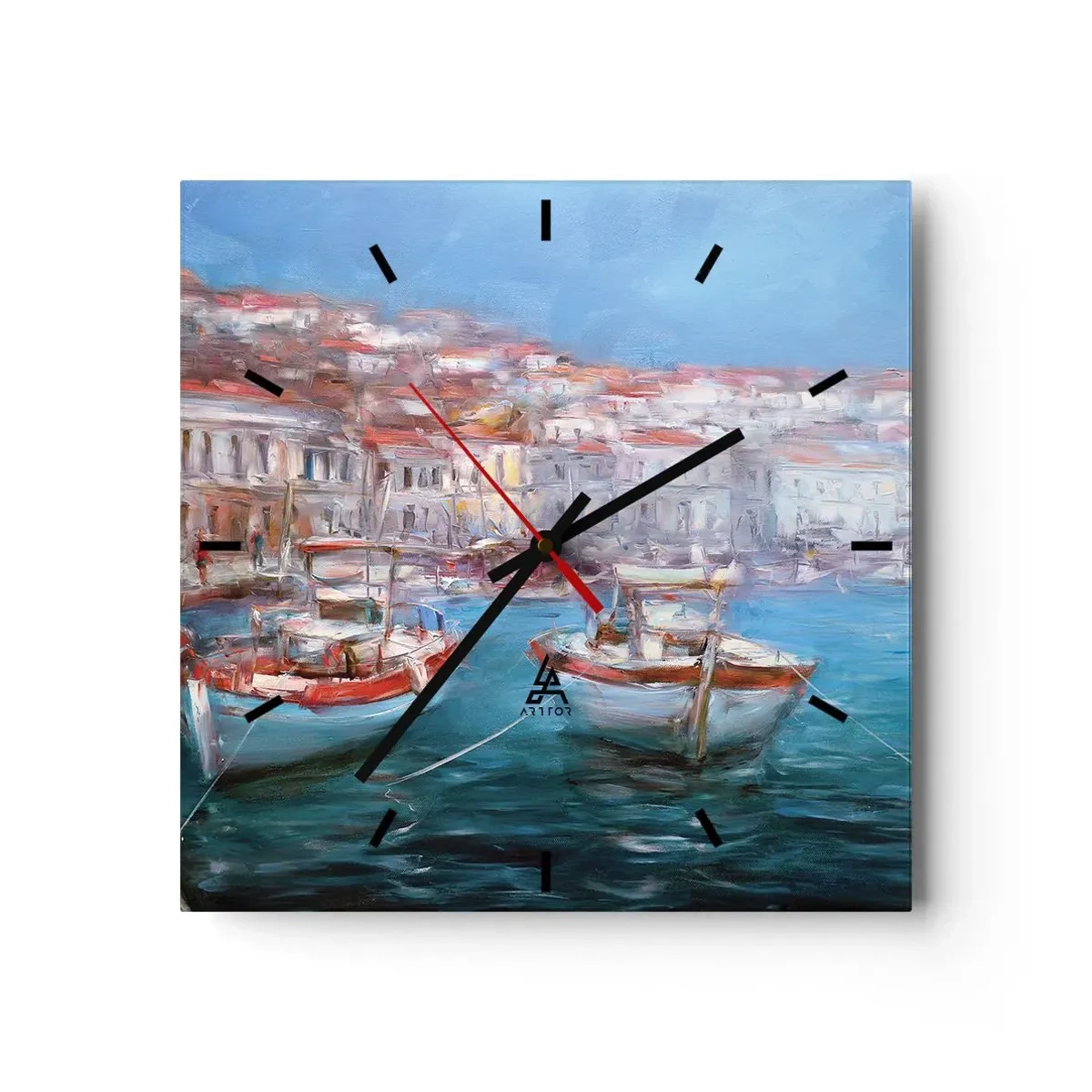 Väggklocka - Klocka på glas - Italiensk vik - 30x30 cm
