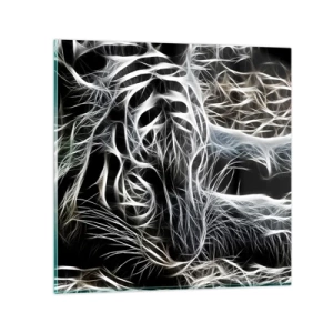 Glastavla - Bild på glas - En studie om kattens lätthet - 70x70 cm