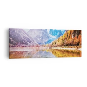 Canvastavla - Bild på duk - Det är redan höst i fjällen - 140x50 cm