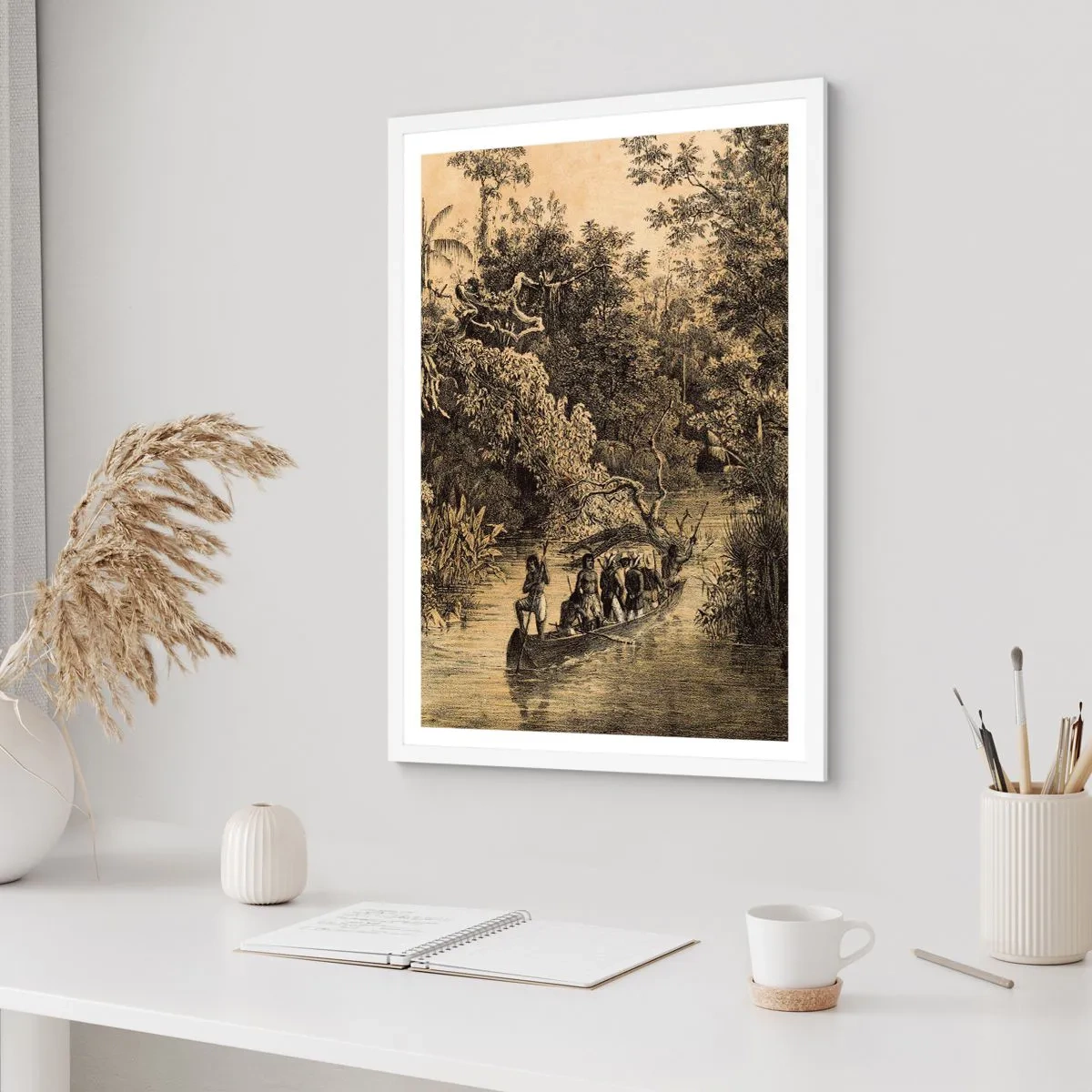 Affisch i vit ram - Resa till källan - 70x100 cm