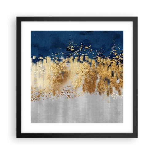 Affisch i svart ram - Modern komposition med blixt - 40x40 cm