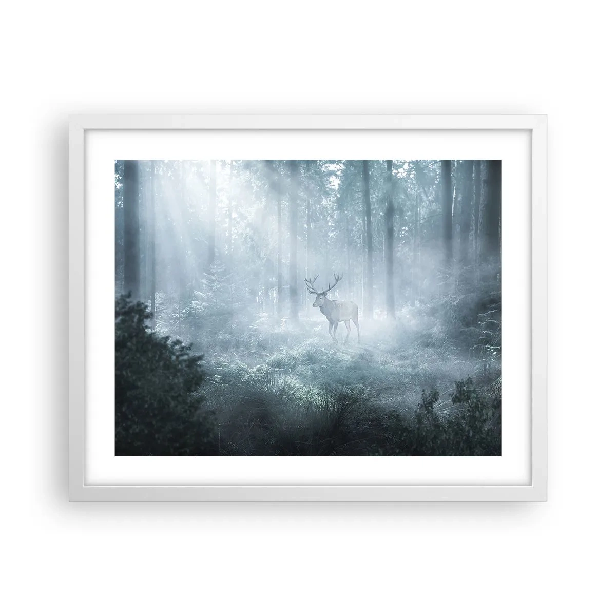 Affisch i vit ram - Morgonrond runt godset - 50x40 cm