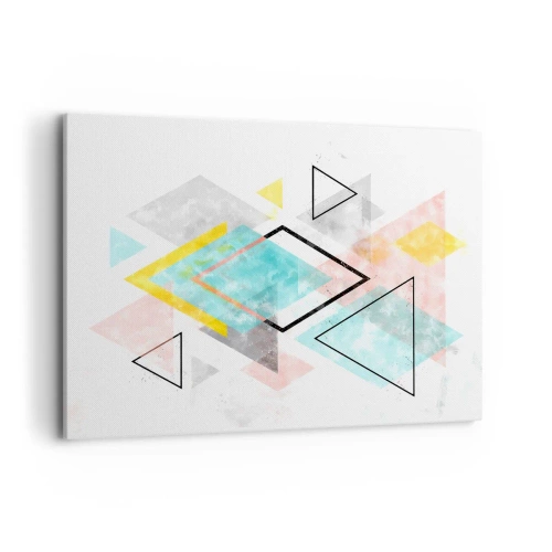 Canvastavla - Bild på duk - Geometriskt spel - 100x70 cm