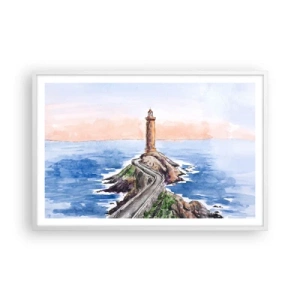 Affisch i vit ram - Vänd mot havet - 91x61 cm
