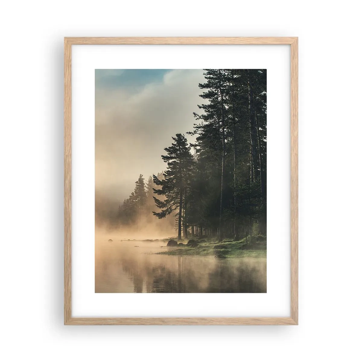 Affisch i ram av ljusek - Dagen föds - 40x50 cm