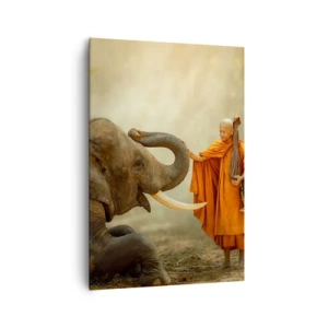 Canvastavla - Bild på duk - Ett möte under resan - 70x100 cm