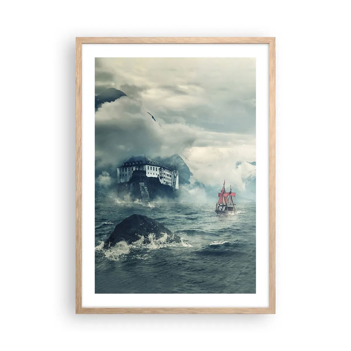 Affisch i ram av ljusek - På magiska vatten - 50x70 cm