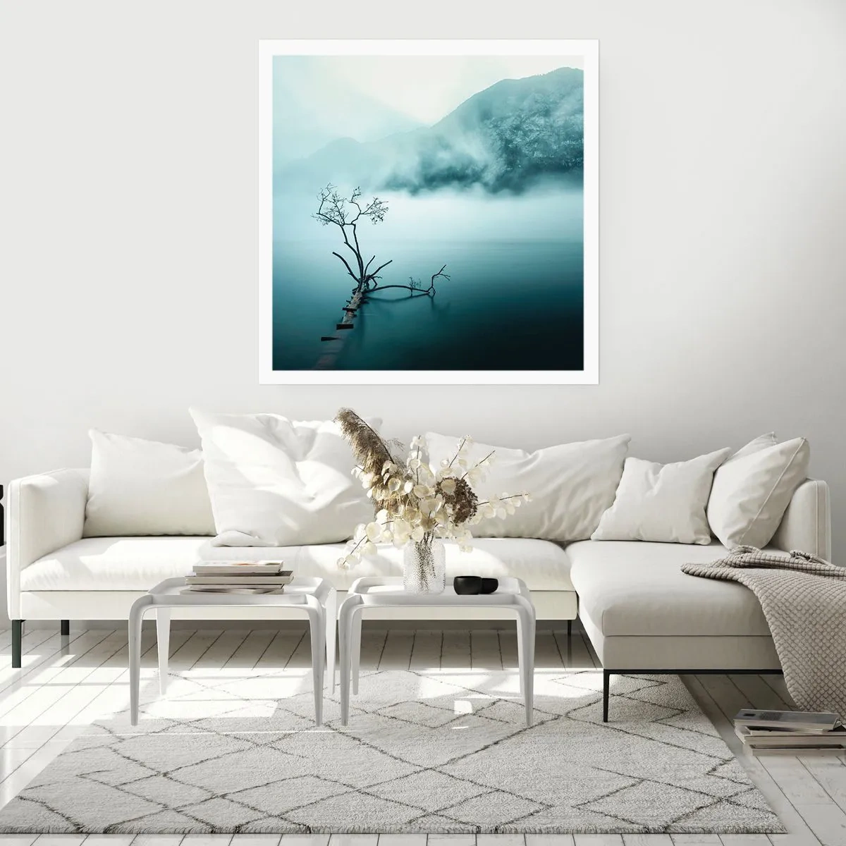 Affisch - Ut ur vatten och dimma - 40x40 cm