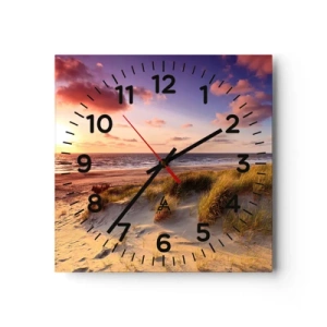 Väggklocka - Klocka på glas - Luften luktar sommar - 30x30 cm