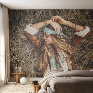 Fototapet Standard Eco - På väg till kärlekens sommar - Boho, Kvinna, Smycken - 200x140 cm