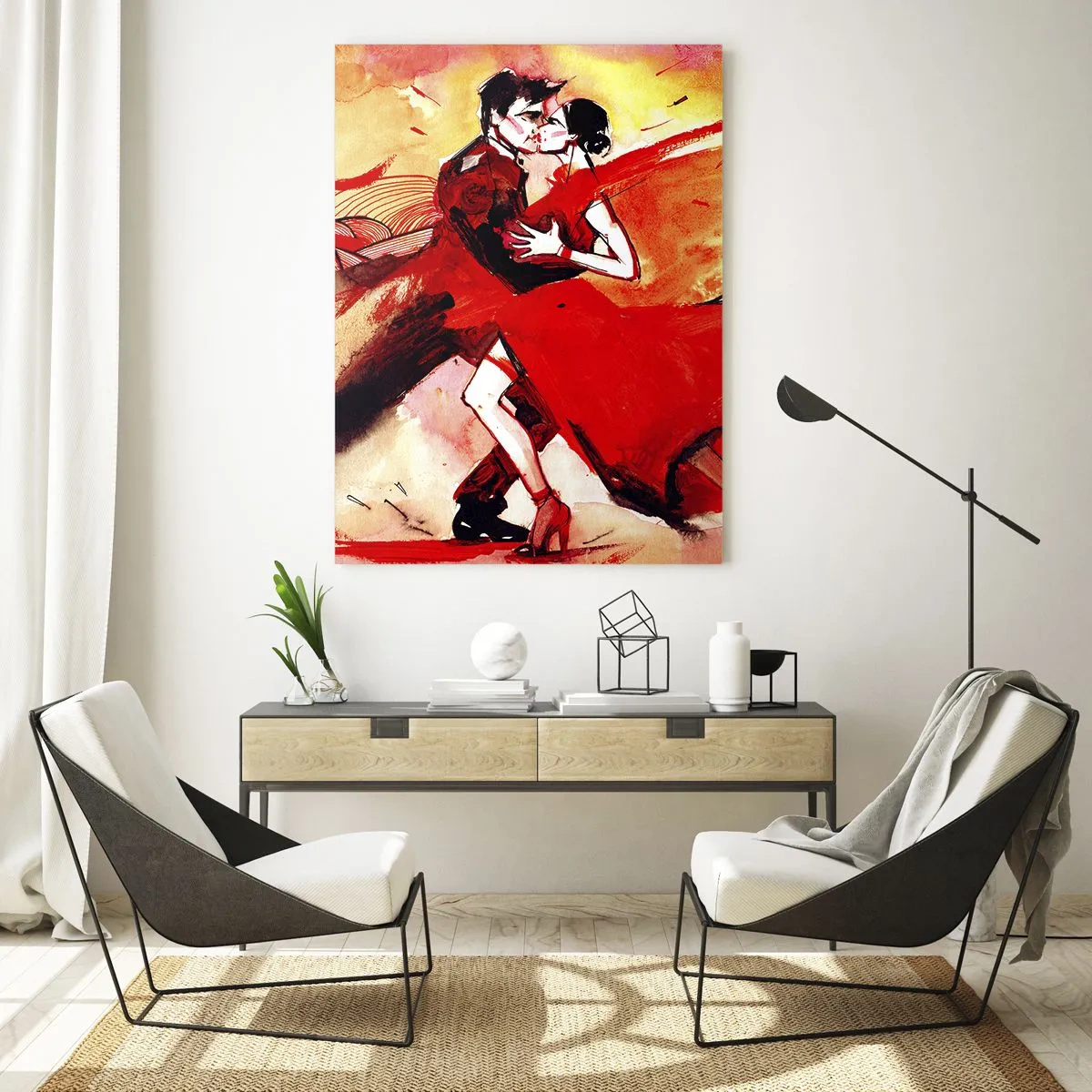 Glastavla - Bild på glas - Passionens lila rytm - 50x70 cm