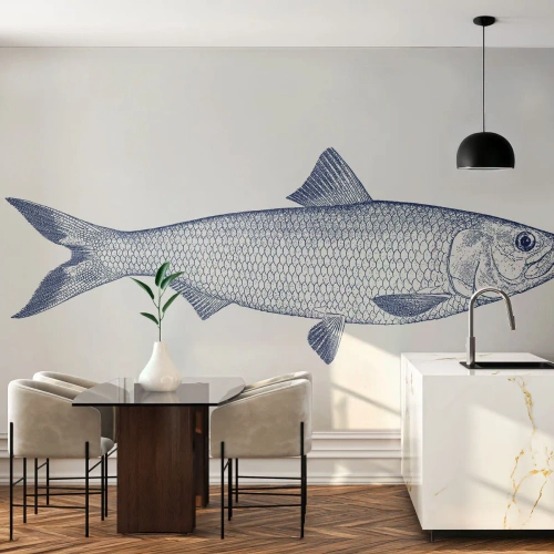 Fototapet Premium Canvas - Hälsningar från de nordliga haven - Fisk, Havsdjur, Seaside stil - 400x280 cm