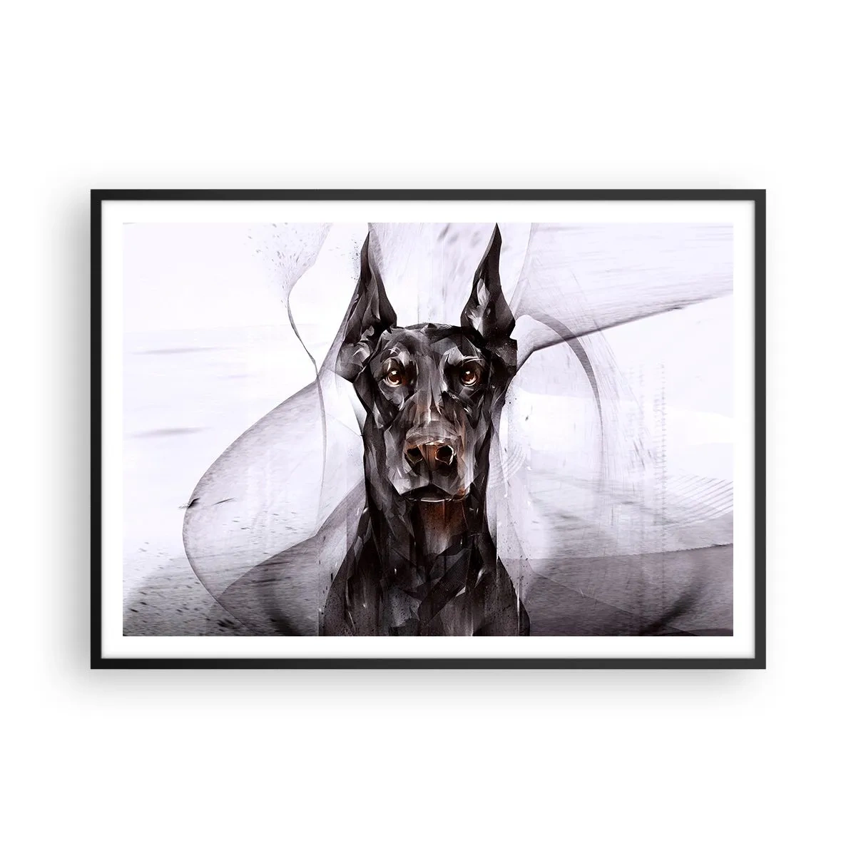 Affisch i svart ram - Rasren - 100x70 cm
