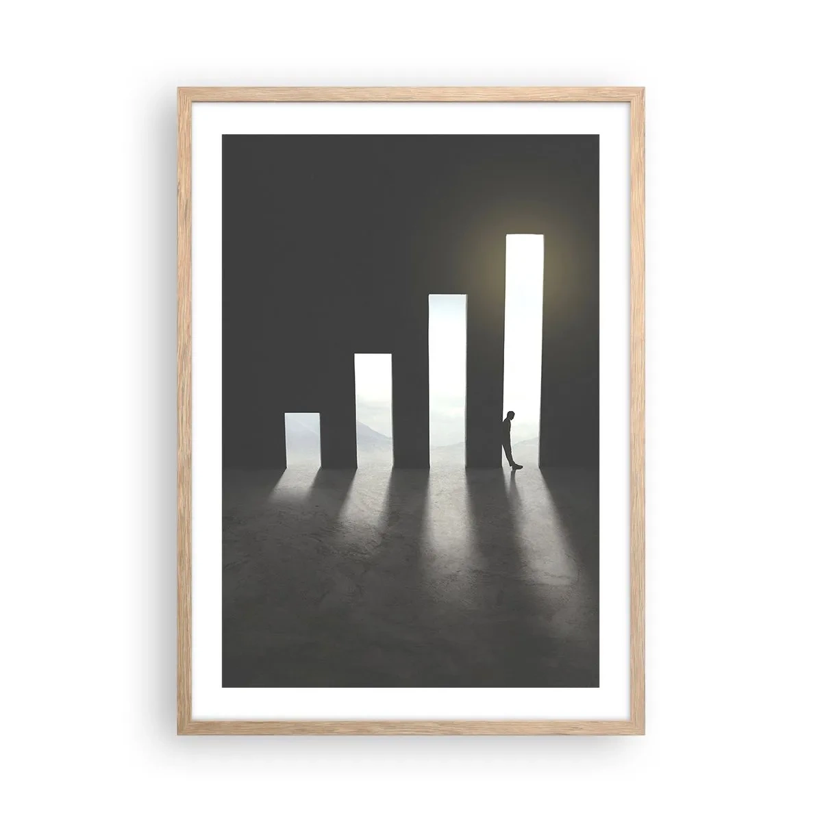 Affisch i ram av ljusek - Framgång - ett intryck - 50x70 cm