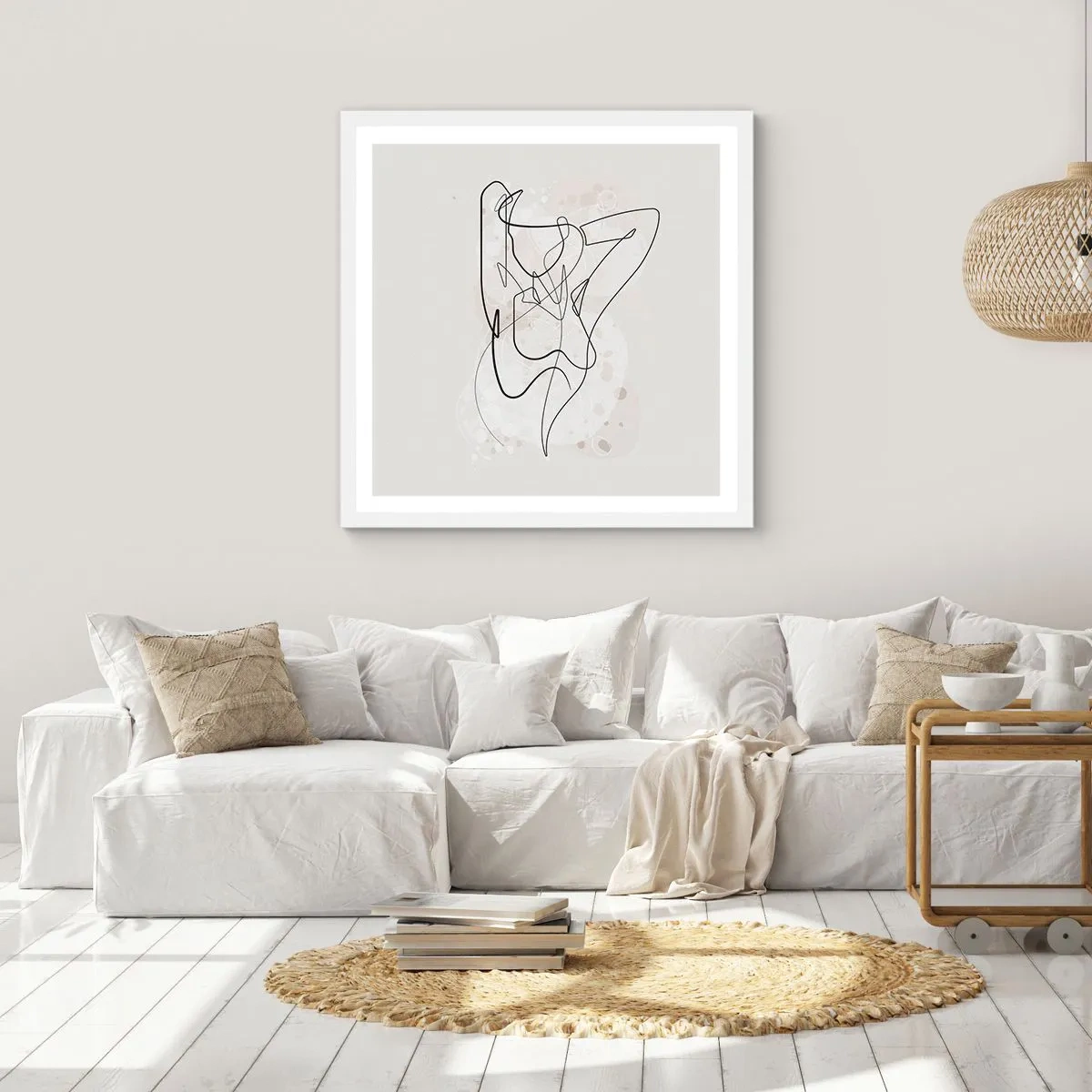 Affisch i vit ram - Konsten att förföra - 60x60 cm