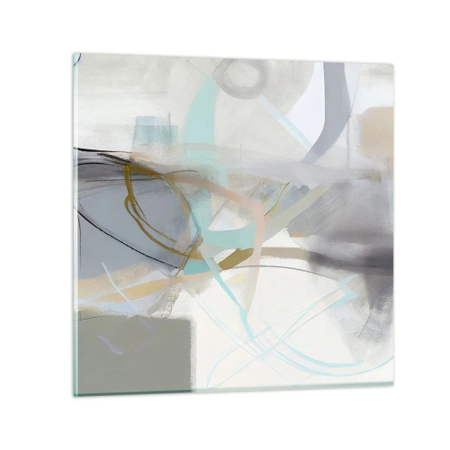 Glastavla - Bild på glas - Dimmig abstraktion - 50x50 cm